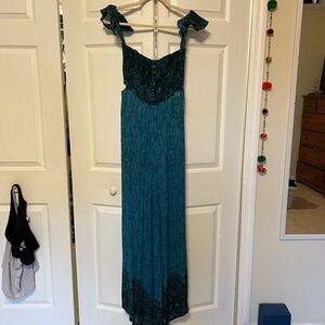 Free People Teal and Green Jumpsuit